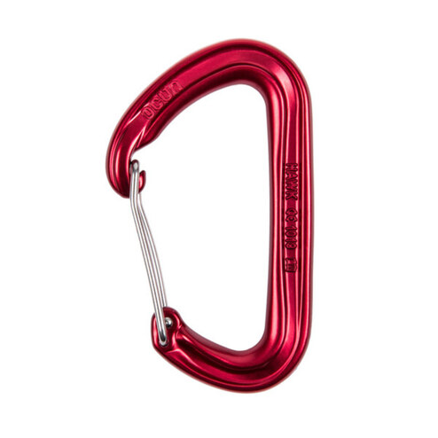 Ocún Hawk drótnyelvű karabiner [egy db] bordó